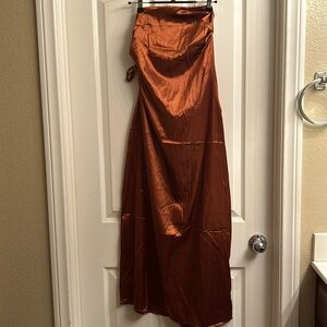 Copper Satin Dress #712